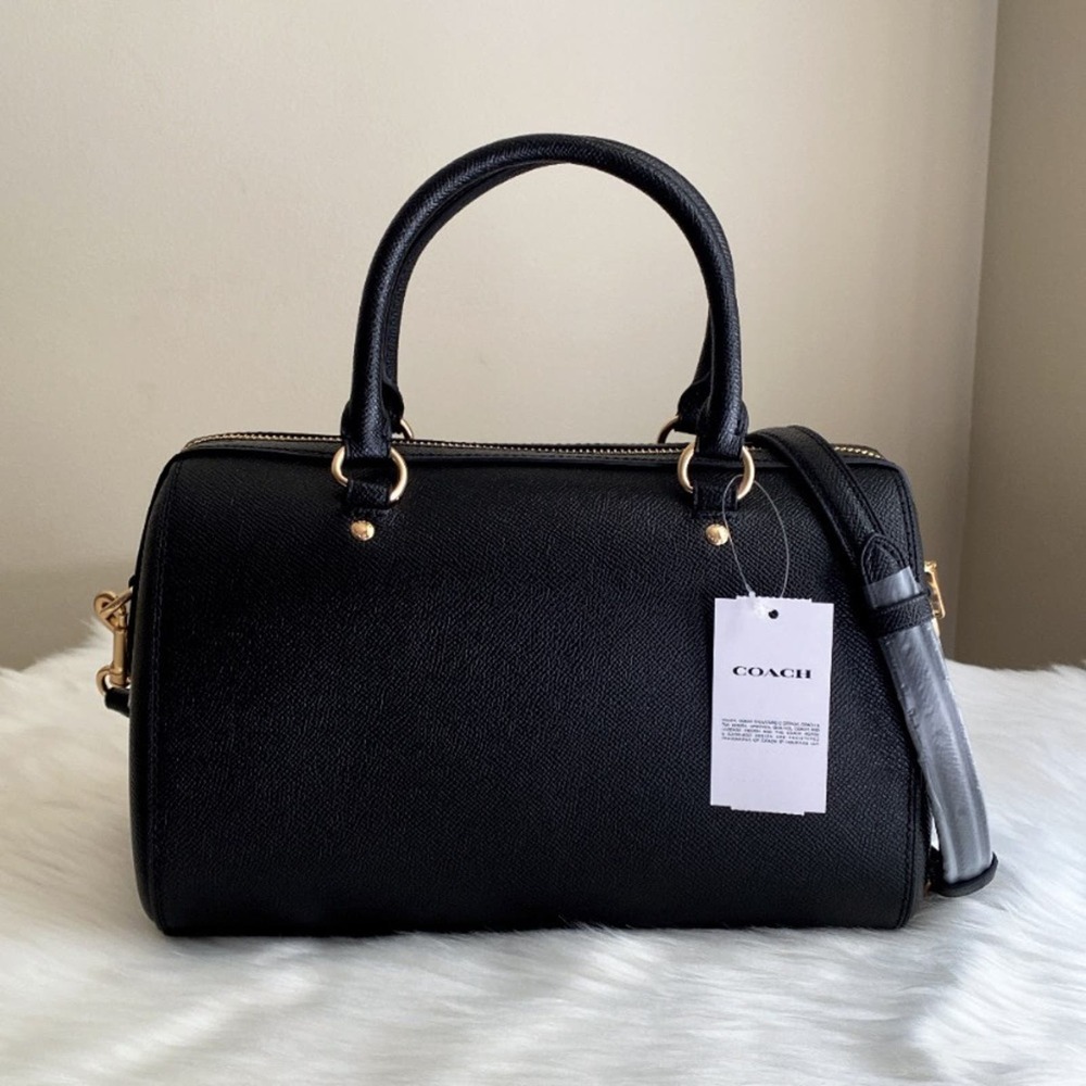 NWT Coach Rowan Satchel/ Black / Leather-Gold - Picture 10 of 13